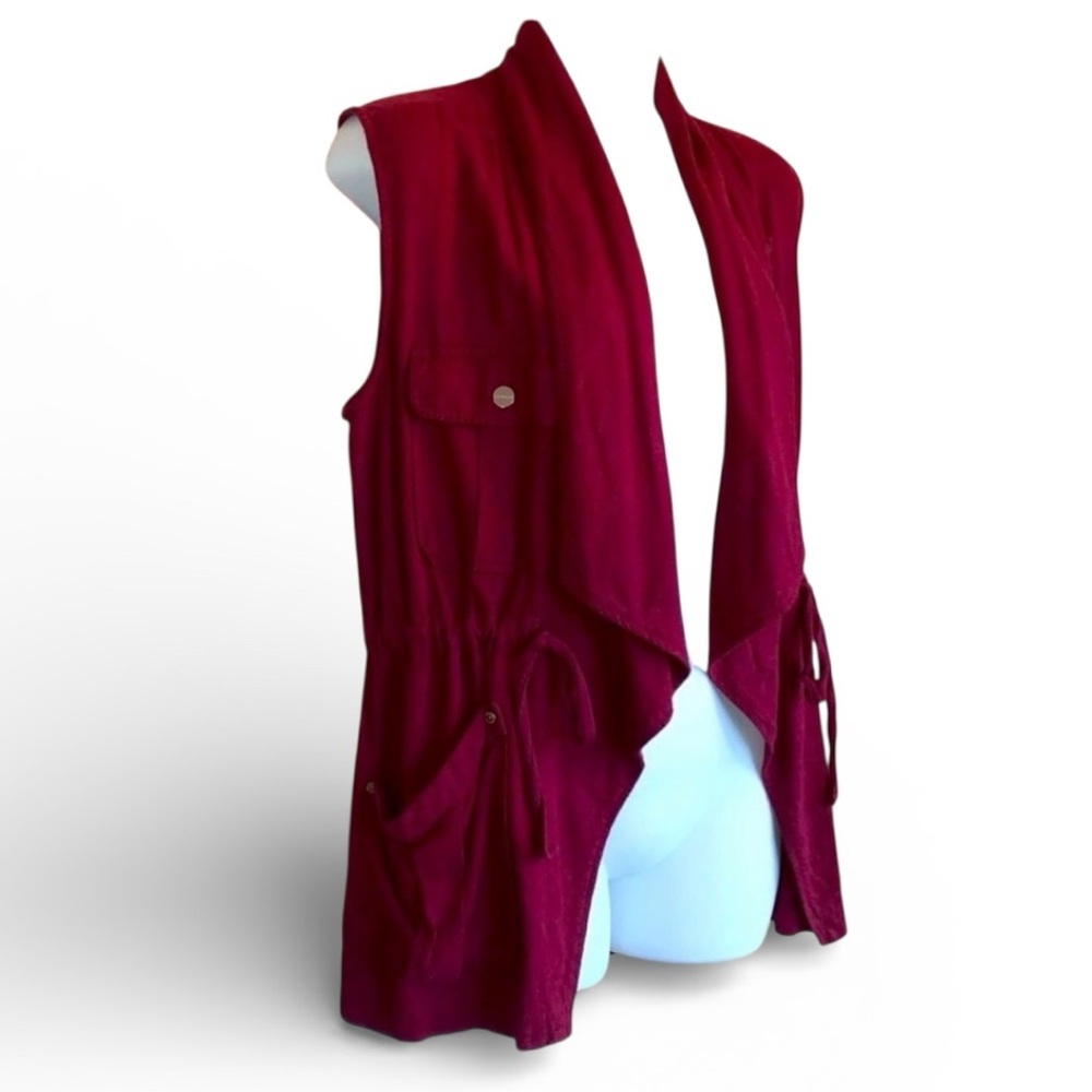 ANTHROPOLOGIE SANCTUARY Linen Safari vest, pockets, dropped lapels. M EUC